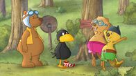 Der kleine Rabe Socke – Arthur und Henry haben den Wettkampf gegen Socke und Eddi gewonnen.