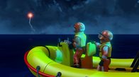 Feuerwehrmann Sam – Die starke Strömung erschwert Ben und Penny die Suche nach den Schiffbrüchigen.