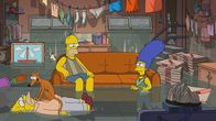 Die Simpsons – (v.l.n.r.) Grampa; Knecht Ruprecht; Homer; Marge