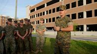 Chain of Command – Jacksonville, NC - Capt. Nicholson talks to the Marines at Camp LeJeune. (National Geographic)