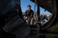 Mayday - Alarm im Cockpit – REENACTMENT - The Main Investigator (played by RJ Parrish) surveys the wreckage site of US-Bangla Airlines Flight 211 to determine what might have caused the aircraft to crash. (Cineflix 2020/Darren Goldstein)