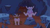 Super Happy Magic Forest – Im Mojo-Massiv lebt der legendäre silberne Faun (rechts). Nur mit seiner Hilfe kann Hufius (links) sein Mojo zurückerlangen.