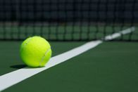 Tennis: Davis Cup – Tennis Ball on a Court - close up
