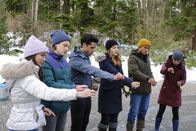 Nancy Drew – Nancy Drew -- "The Terror of Horseshoe Bay" -- Image Number: NCD115b_0132b.jpg -- Pictured (L-R): Maddison Jaizani as Bess, Alex Saxon as Ace, Miles Gaston Villanueva as Owen, Kennedy McMann as Nancy, Tunji Kasim as Nick and Leah Lewis as George -- Photo: Jeff Weddell/The CW --