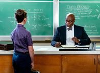 Young Sheldon – L-R: Sheldon Cooper (Iain Armitage), Professor Boucher (Lance Reddick).