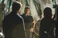 Castle – L-R: Richard Castle (Nathan Fillion), Brock Harmon (Ted McGinley), Kate Beckett (Stana Katic)