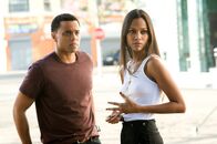 Takers - The Final Job – Michael Ealy (Jake Attica), Zoe Saldana (Rachel).