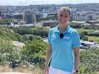 Verrückt nach Meer – Göteborg in Schweden. Reiseleiterin Talina Hotz bei einer Panoramafahrt durch die Stadt.
