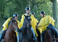 Klassenfahrt - geknutscht wird immer – Kaum startet die Klasse zu einem Reitausflug, wird auch schon Outsider Utz (Tom Lass, M.) von seinen beiden Widersachern Diego (Mark Dimant, r.) und Klaus (Philipp Danne, l.) in die Mangel genommen ...