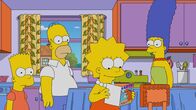 Die Simpsons – v.l.n.r.) Bart; Homer; Lisa; Marge