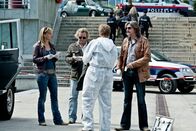 SOKO Donau – (v.li.) Lilian Klebow (Penny Lanz), Gregor Seberg (Helmuth Nowak), Helmut Bohatsch (Franz Wohlfahrt), Stefan Jürgens (Carl Ribarski).