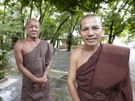 Taboo – Saraburi, Thailand: Two of the monks at Thamkrabok Monastery Thailand.