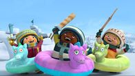 Snowsnaps' Winterspiele – Die drei wilden Knappen werden zur Ordnung gerufen.