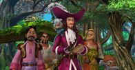 Peter Pan - Neue Abenteuer – Johns freches Totemtier, das Marmoset-Äffchen, hat Johns Brille und das Große Buch geklaut und sich mit Captain Hook zusammengetan. Captain Hook will die Siebenmeilenstiefel finden, die in dem Buch beschrieben sind.