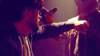 Escape Room – L-R: Ben (Matt McVay), Stitchface (Taylor Piedmonte)
