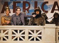 Nachts im Museum – Hilfe von unerwarteter Seite: Rami Malek als Pharao Ahkmenrah, Ben Stiller als Larry Daley, Patrick Gallagher als Attila der Hunne (Copyright SRF/TM2006 Twentieth Century Fox)