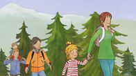 Meine Freundin Conni – Conni wandert mit ihrer Familie in den Bergen.