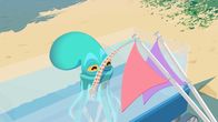 Zoom - Der weiße Delfin – Paco, der Oktopus entscheidet sich für eine Fahne und deutet mit einem seiner Fangarme darauf. Er kann Ereignisse voraussehen, wie Marina herausgefunden hat. Jack will diese Gabe für sich nutzen.