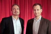 Campus Talks – Von links: Physiker Anton Eisenhauer und Literatur- und Filmwissenschaftler Keyvan Sarkhosh.