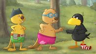 Der kleine Rabe Socke – Arthur und Henry schlagen Socke eine Wette vor.