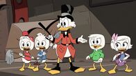 DuckTales – L-R: Huey, Dewey, Scrooge McDuck, Louie, Webby