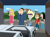 American Dad! – L-R: Francine, Stan, Roger, Steve, Hayley