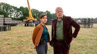 Tatort – Ermittlungen auf dem Wacken-Open Air-Gelände: Kommissare Mila Sahin (Almila Bagriacik) und Kommissar Klaus Borowski (Axel Milberg).
