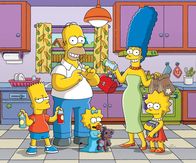 Die Simpsons – L-R: Bart, Homer, Maggie, Marge und Lisa