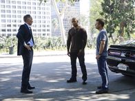 Navy CIS: L.A. – L-R: Patrick St. Esprit as LAPD Lieutenant Roger Bates), LL COOL J as Special Agent Sam Hanna and Chris O'Donnell as Special Agent G. Callen.