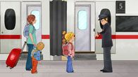 Meine Freundin Conni – Conni, Jakob und Mama wollen mit dem Zug zu Oma und Opa fahren.