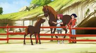 Lenas Ranch – Anna und Lena (re.) kümmern sich um ein Fohlen.