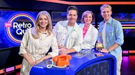 SRF Retro Quiz – v.li.: Jennifer Bosshard, Moderator Sven Epiney, Gabriela Amgarten und Reto Scherrer im SRF Retro Quiz