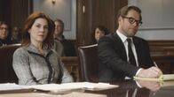 Bull – Pictured L-R: Rebecca Hall (Stephanie Kurtzuba) and Dr. Jason Bull (Michael Weatherly)