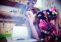 111 – Breakfast disaster. Young woman cooking in her kitchen