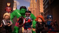 Marvel Avengers: Code Red – L-R: Thor, Iron Man, Hulk, Captain America/Sam Wilson, Black Widow/Natasha Romanoff, und Captain America/Steve Rogers