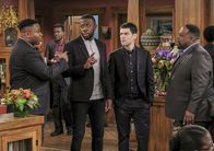 The Neighborhood – (v.l.n.r.) Marty Butler (Marcel Spears); Malcolm Butler (Sheaun McKinney); Dave Johnson (Max Greenfield); Calvin Butler (Cedric the Entertainer)