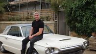 Ant Anstead: Born Mechanic – Ant Anstead sitting on the bonnet of the Thunderbird at the farm