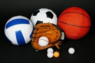 Sport – Sport balls and equipment on black background