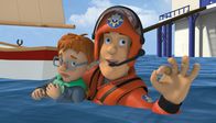 Feuerwehrmann Sam – Feuerwehrmann Sam bringt Norman Man sicher an den Kai zurück.