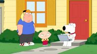 Family Guy – Als sich Stewie (M.) bei Brian (r.) mit Herpes ansteckt, beschließt Stewie, sich an ihm zu rächen. Mit Hilfe von Chris (l.) ...