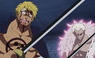 One Piece – Bellamy (l.); De Flamingo (r.)