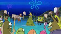 SpongeBob Schwammkopf – Hinter: Filthy Muck (m.), SpongeBob (r.)