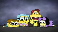 Big City Greens – L-R: Cricket Green (Chris Houghton), Gramma Alice Green (Artemis Pebdani), Bill Green (Bob Joles) and Tilly Green (Marieve Herington)