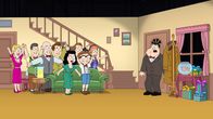 American Dad! – Francine (l.), Bullock (3.v.l.), Hayley (5.v.l.), Steve (3.v.r.), Stan (2.v.r.), Klaus (r.)
