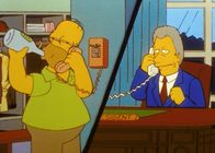 Die Simpsons – Nach dem Superbowl führt Homer (li.) ein Telefongespräch mit Präsident Clinton.
