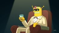 Futurama – Um Bender und Fry aus ihrer Verzweiflung zu holen, hat Professor Farnsworth eine Lösung parat. Man müsste Calculon (im Bild) nur wiederauferstehen lassen, indem man seine Software-Seele aus der Robo-Hölle befreit und in seine sterblichen Überreste hochlädt ...