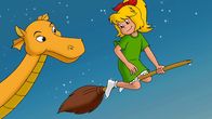 Bibi Blocksberg – Bibi hat ihr Sternbild über ihre Zukunft befragt. Aus Versehen hat sie den Drachen lebendig gehext.
