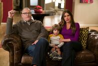 Modern Family – L-R: Jay Pritchett (Ed O'Neill), Joe Pritchett (Jeremy Maguire), Gloria Delgado-Pritchett (Sofía Vergara)