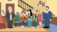 American Dad! – L-R: Avery Bullock, Steve, Hayley, Jeff, Francine, Stan