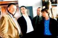 Kommissar Rex – (v.li.) Franz Buchrieser (Manfred Gruber), Gedeon Burkhard (Alexander Brandtner), Heinz Weixelbraun (Christian Böck), Martin Weinek (Fritz Kunz).